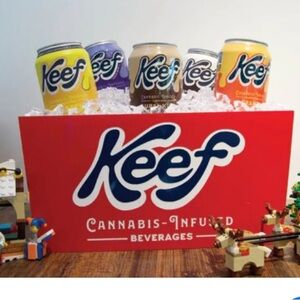 Keef Cannabis Infused Drink Merchandise Red & White Display One of A Kind